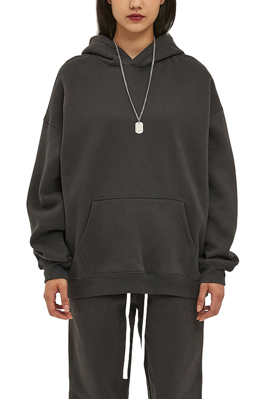 Streetwear Oversized Solid Color Fleece Hoodie | Dropshipping-8