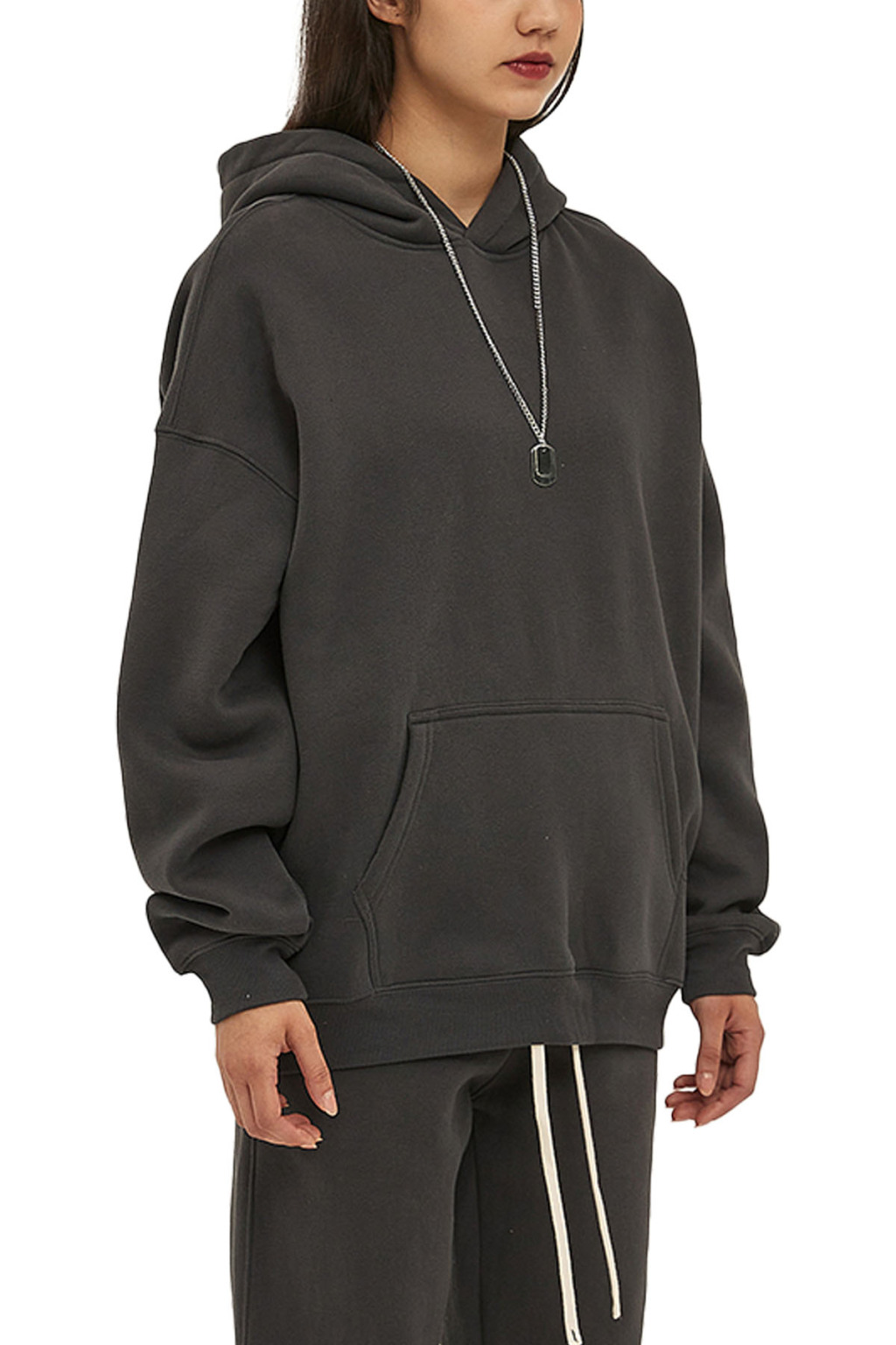 Streetwear Oversized Solid Color Fleece Hoodie | Dropshipping-9