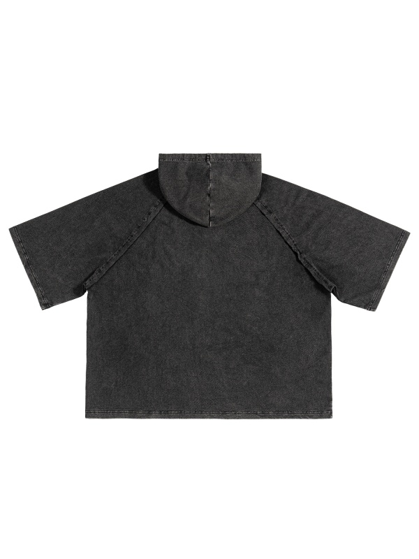 Snow Washed Hooded Boxy T-Shirt