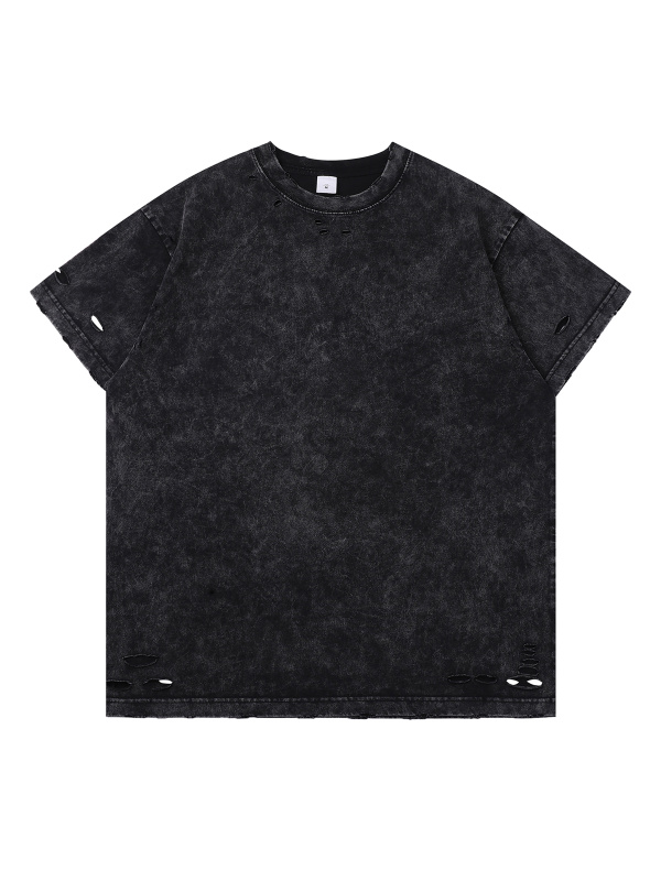 Heavyweight Snow Washed Hand-Frayed T-Shirt #RT0020 | TAPSTITCH