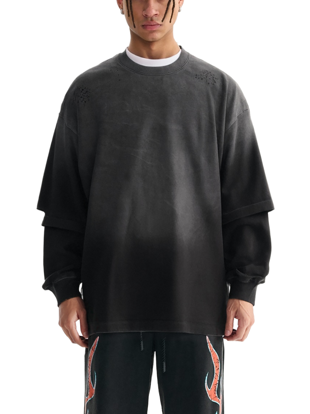 Sunfade Frayed Layered T-Shirt – Vintage Streetwear | Tapstitch-3