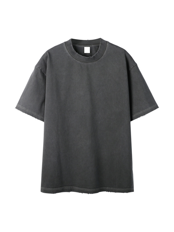 Heavyweight Vintage Washed Frayed T-Shirt #RT0022 | TAPSTITCH
