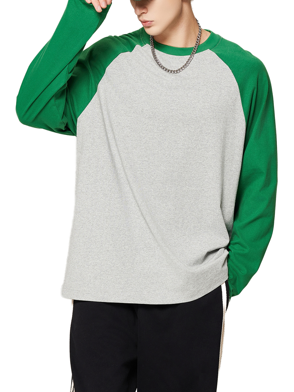 Color-Blocked Raglan Long Sleeve T-Shirt – Essential Streetwear | Tapstitch-3