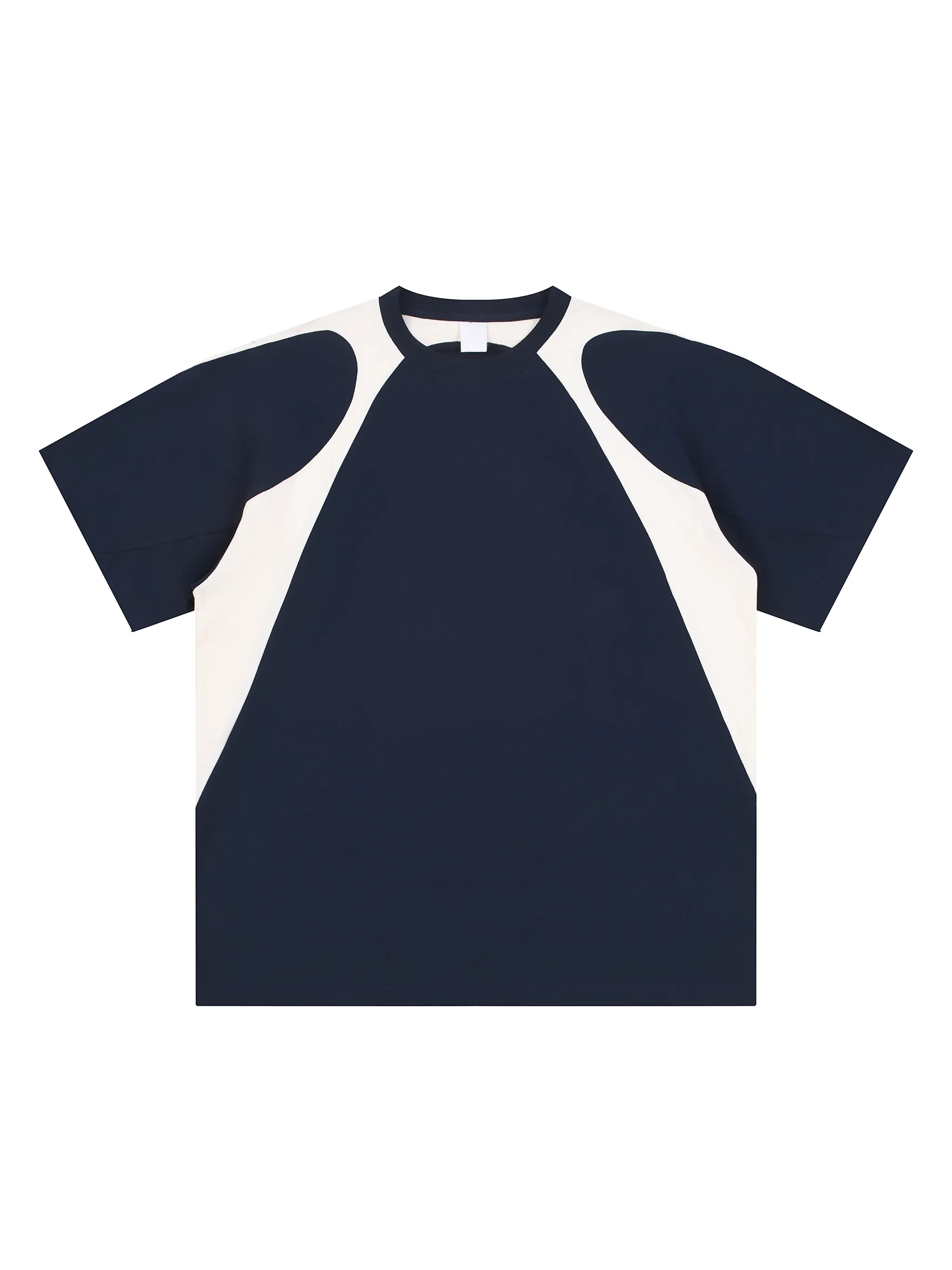 Contrast Panel Cotton T-Shirt - Main Image