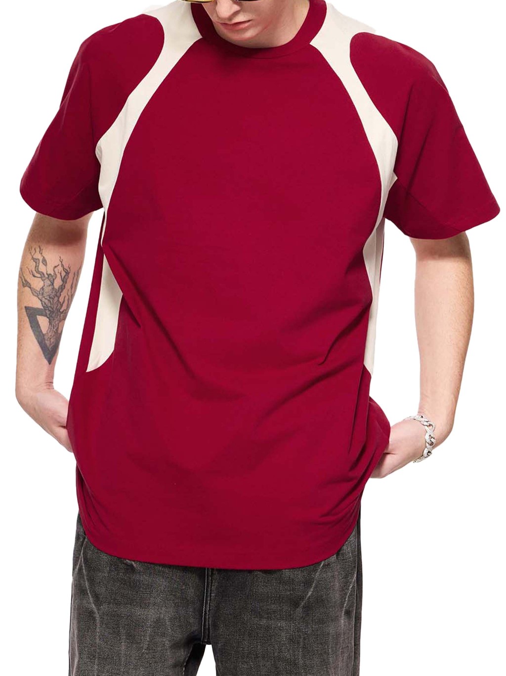 Contrast Panel Cotton T-Shirt – Activewear | Tapstitch-7