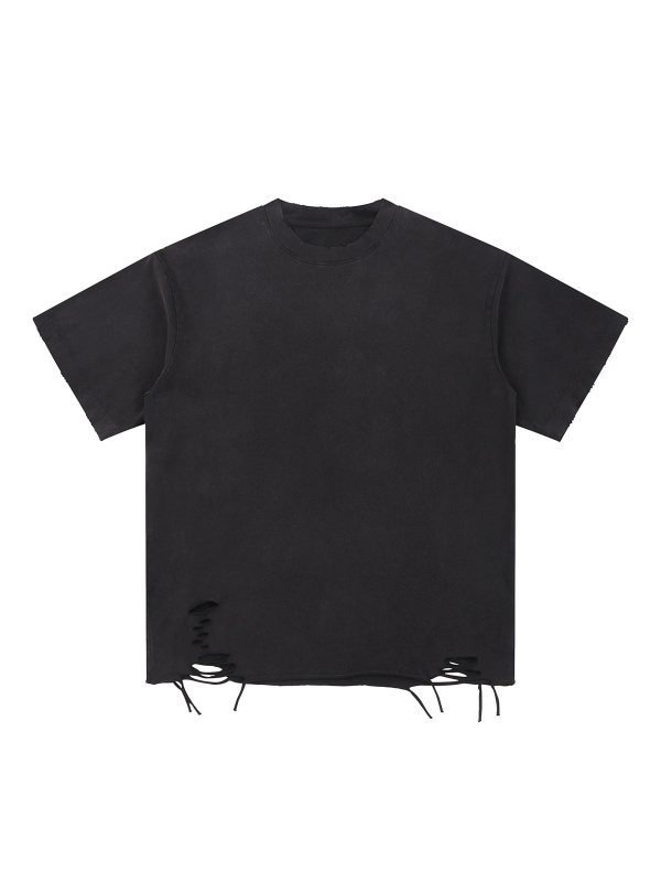 Snow Washed Raw-Hem T-Shirt #RT0033 | TAPSTITCH