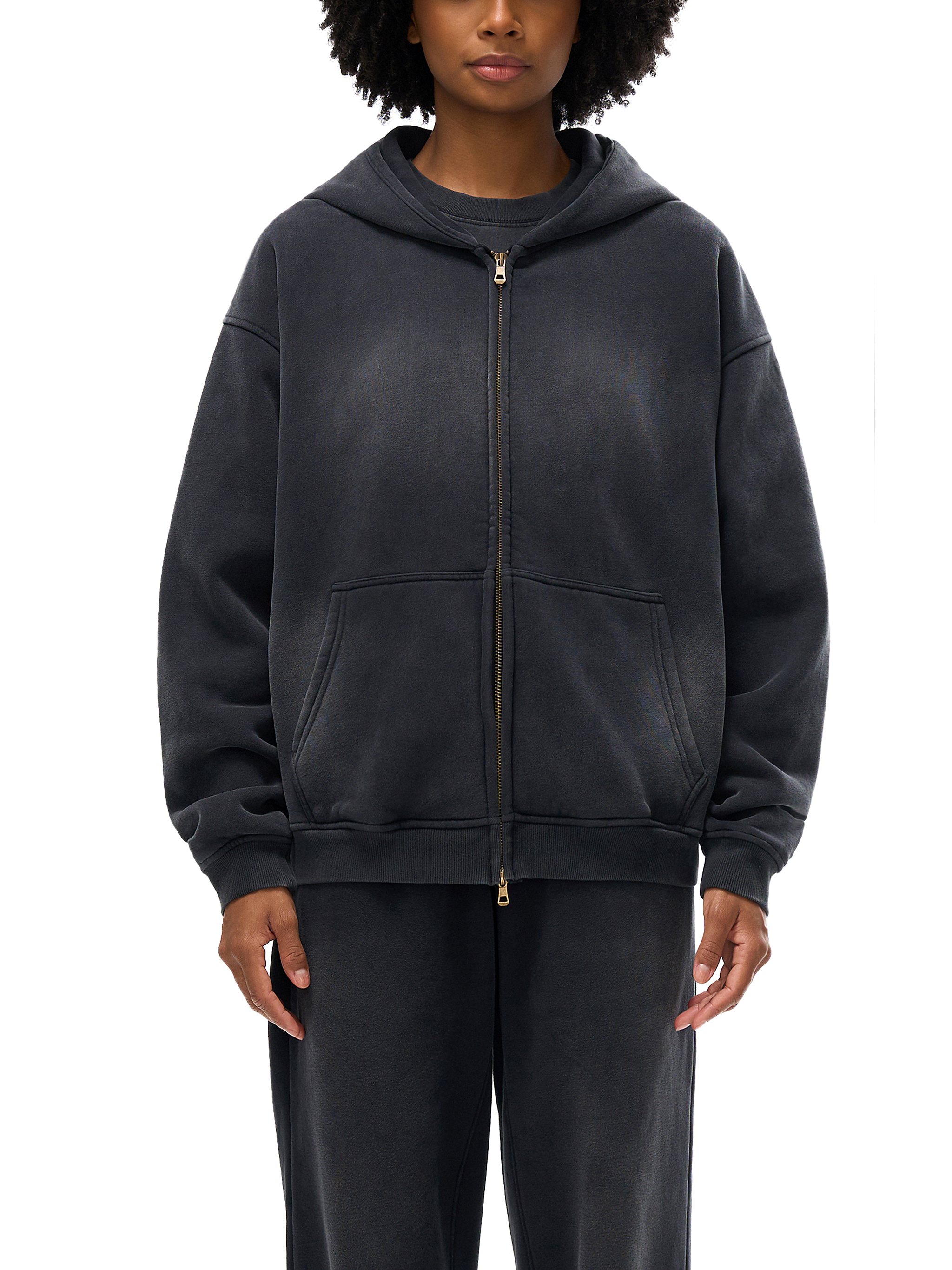 最新作 Zip-up Two-way Sunfade Boxy #RU0076 Hoodie ジャケット・アウター