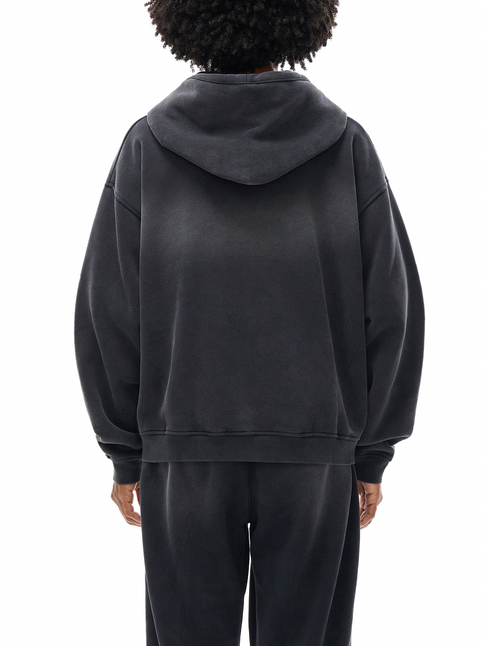 Sunfade Two-way Zip-up Boxy Hoodie #RU0076