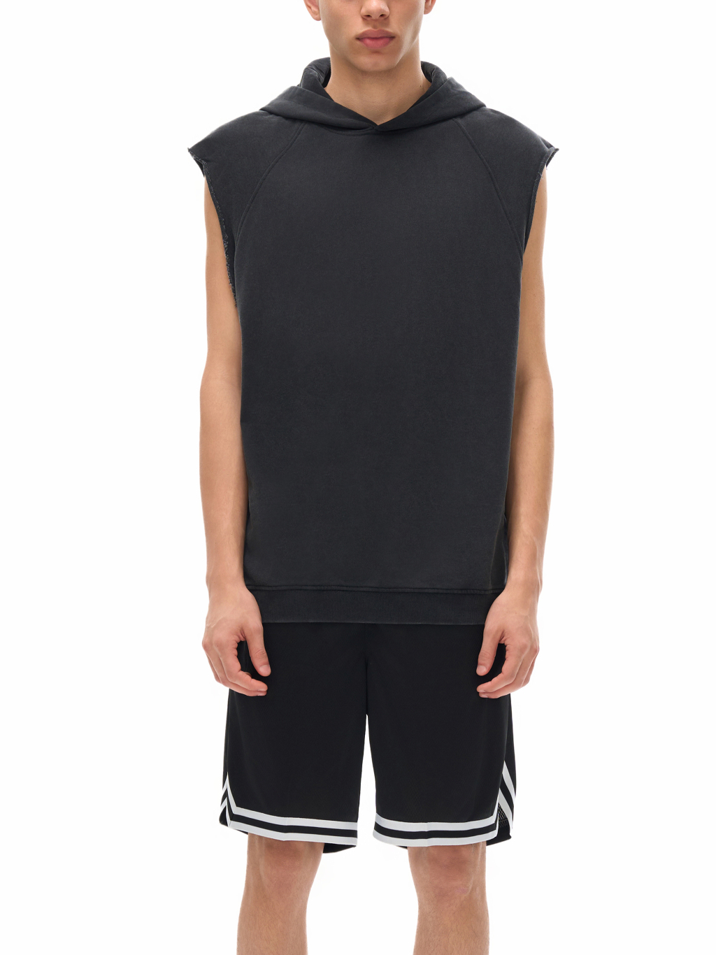 Snow Washed Sleeveless Hoodie – Vintage Streetwear | Tapstitch-3