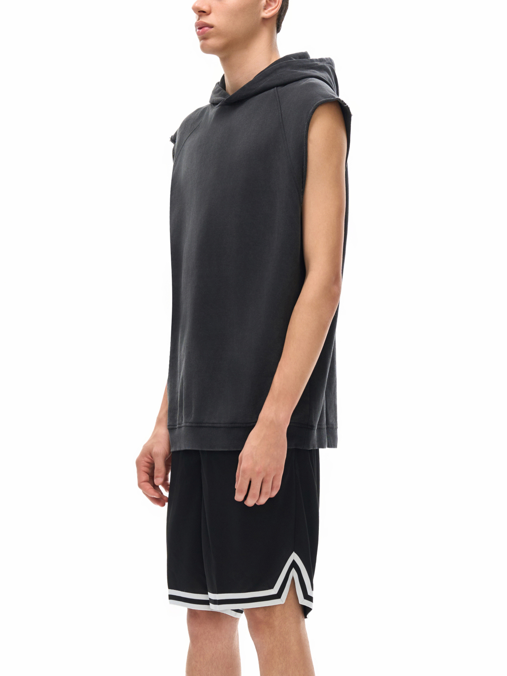 Snow Washed Sleeveless Hoodie – Vintage Streetwear | Tapstitch-4
