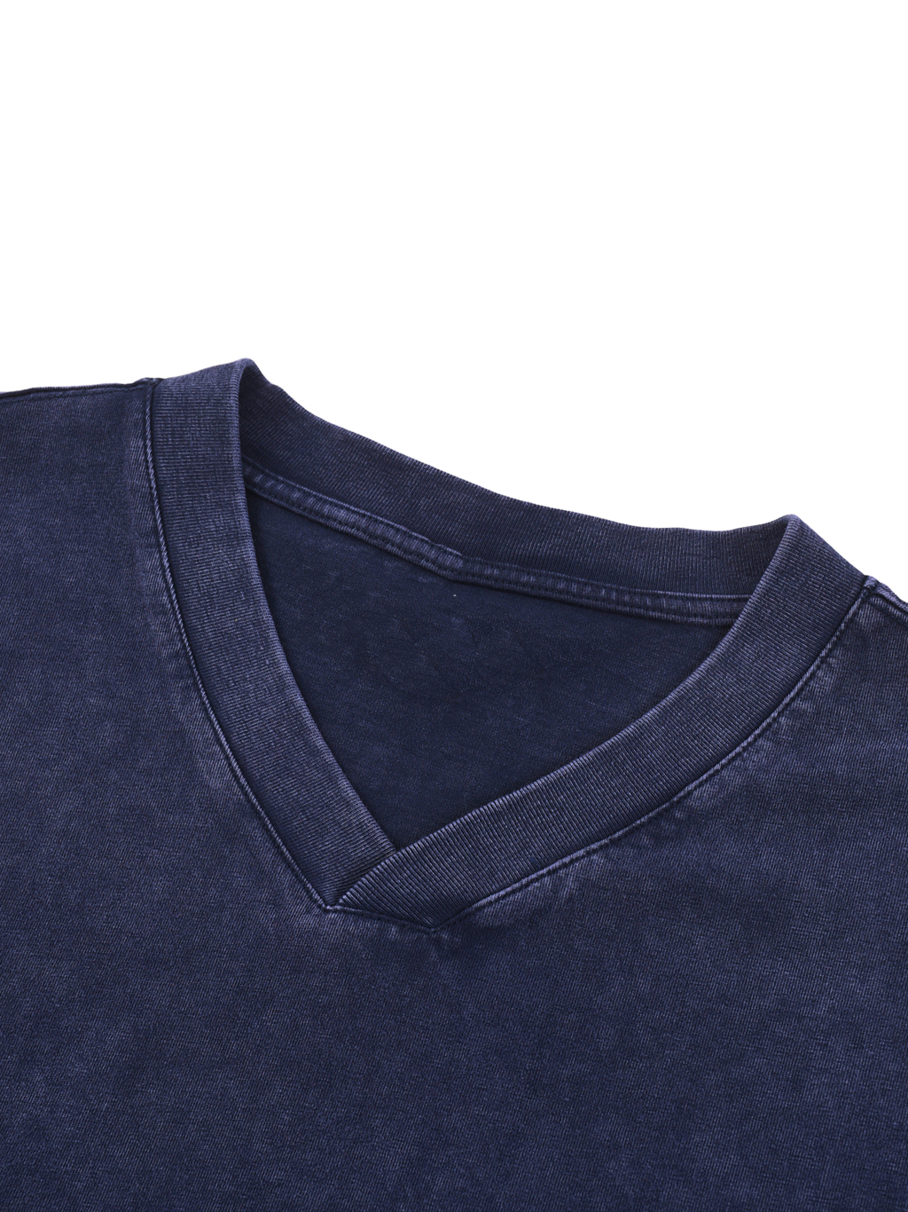 Snow Washed V-Neck Cotton T-Shirt #RT0042 | TAPSTITCH-3