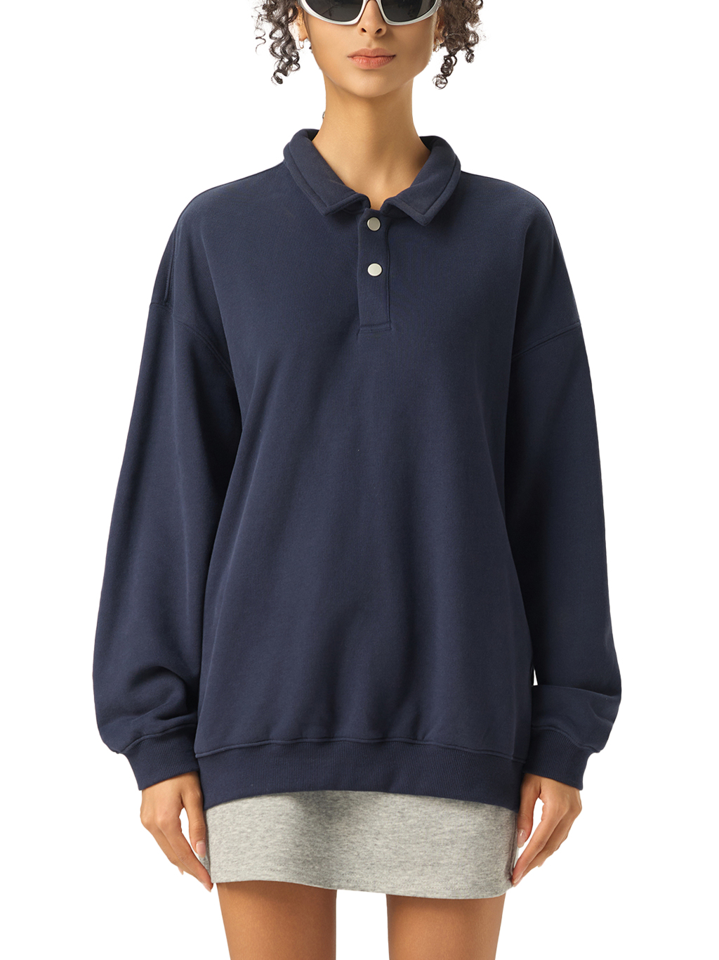 Heavyweight Polo-Collar Sweatshirt #RW0005 | TAPSTITCH-9