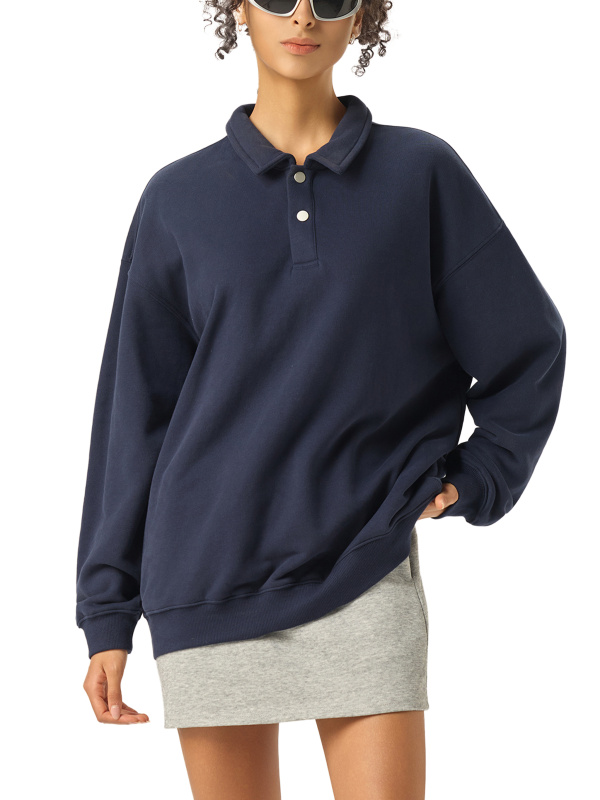 Heavyweight Polo-Collar Sweatshirt