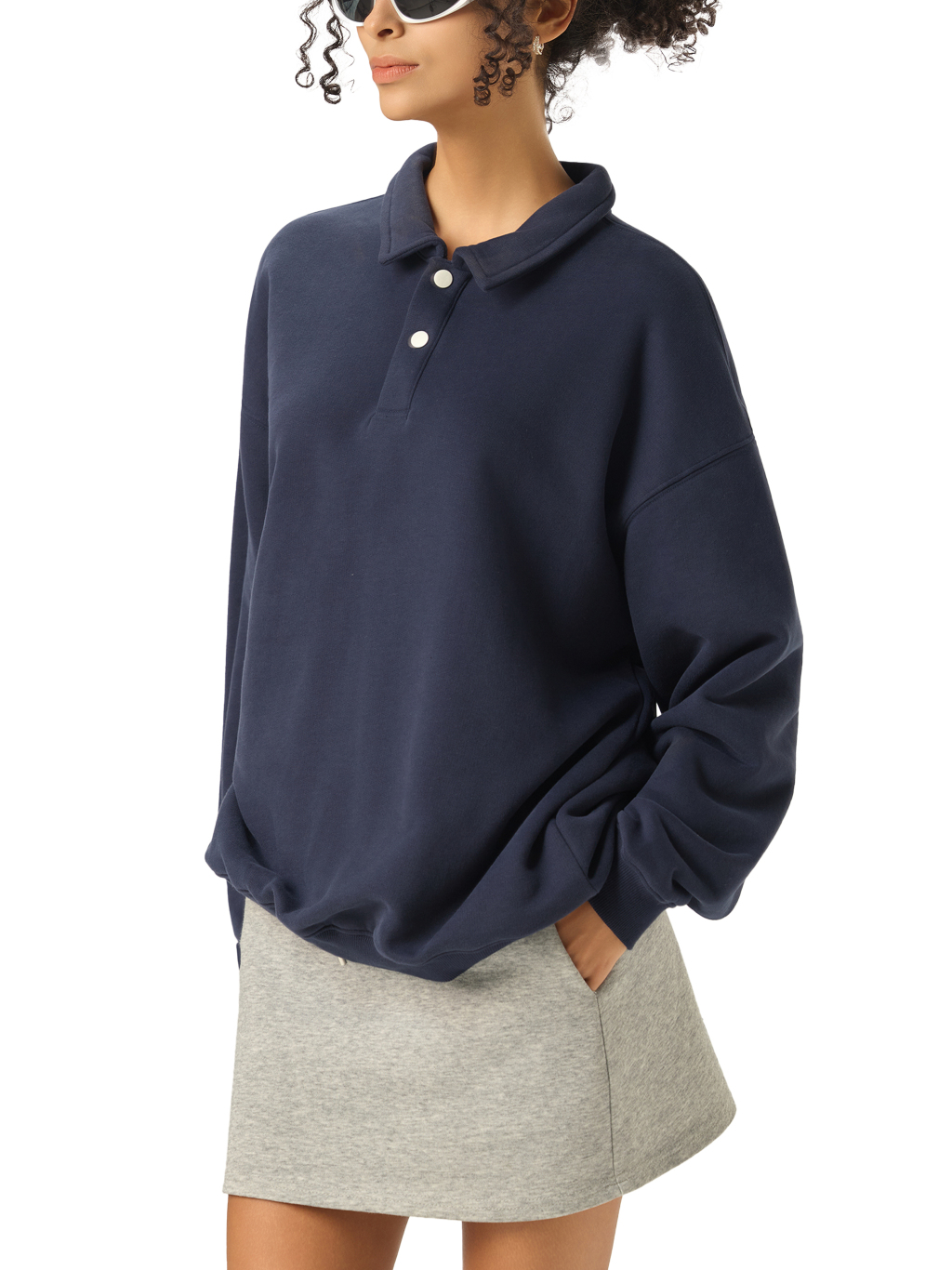 Heavyweight Polo-Collar Sweatshirt #RW0005 | TAPSTITCH-10