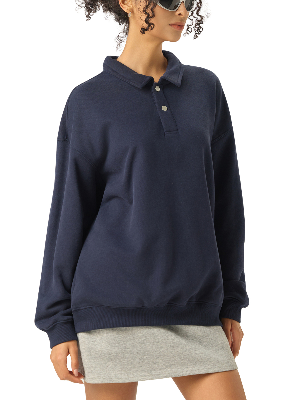 Heavyweight Polo-Collar Sweatshirt #RW0005 | TAPSTITCH-13