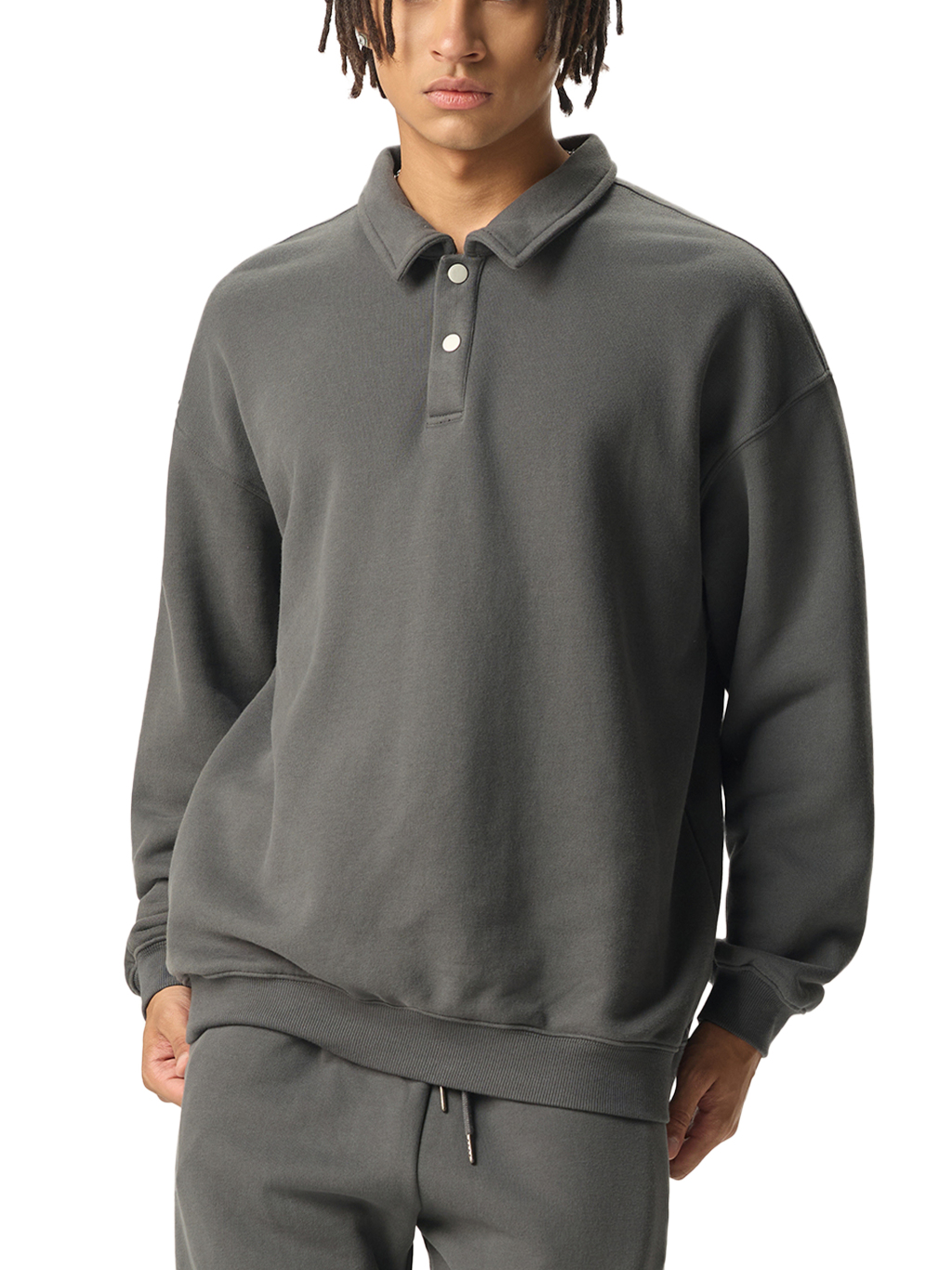Heavyweight Polo-Collar Sweatshirt #RW0005 | TAPSTITCH-18