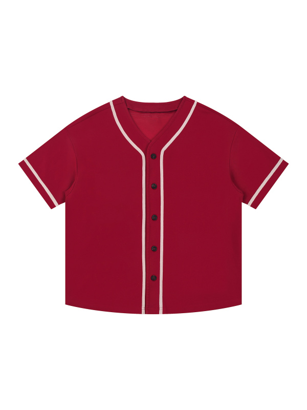 Contrast Piped Button-Up Jersey #RT0043 | TAPSTITCH