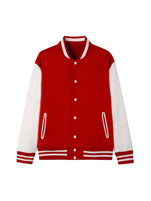 Two-Tone Fleeced Varsity Jacket #RQ0001 | TAPSTITCH