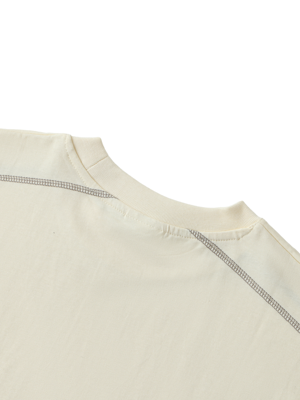 Oversized Contrast-Stitched Cotton Tee #RT0049 | TAPSTITCH-6