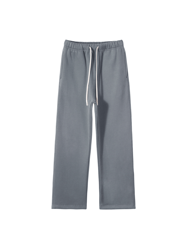 Unisex Solid Color Fleece Straight Leg Pants