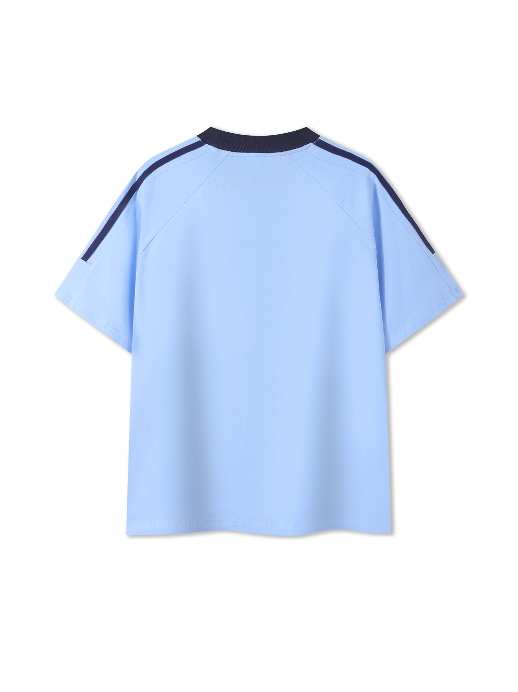 Contrast Tape Crewneck Cotton T-Shirt #RT0047 | TAPSTITCH-2