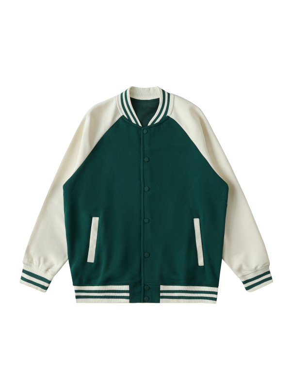 Two Tone Raglan Sleeve Varsity Jacket #RQ0006 | TAPSTITCH