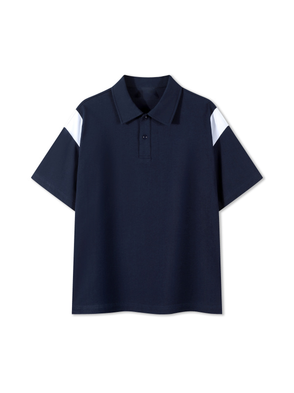 Contrast Panel Cotton Polo Shirt #PL0006 | TAPSTITCH