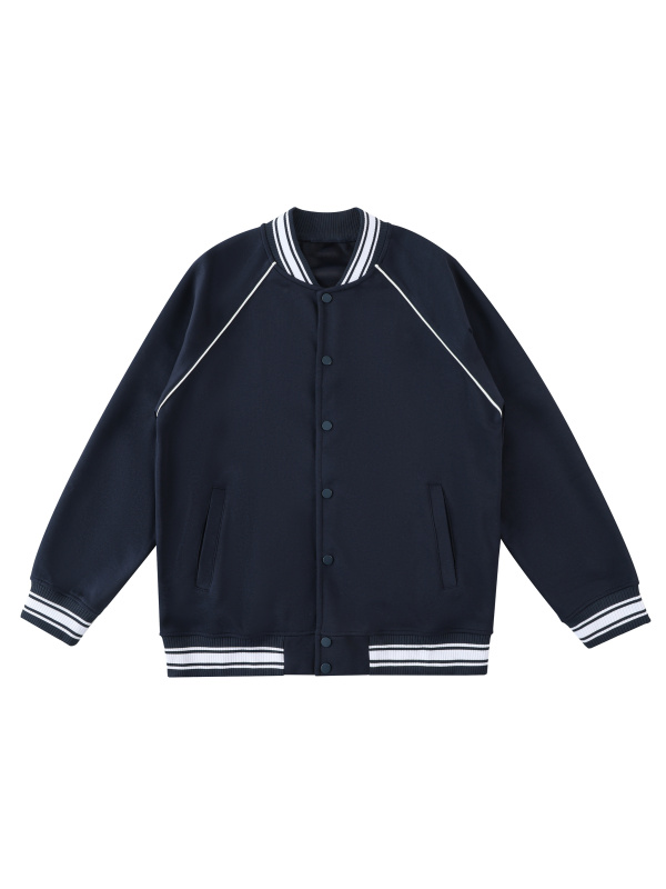 Contrast Trim Raglan Varsity Jacket #RQ0004 | TAPSTITCH