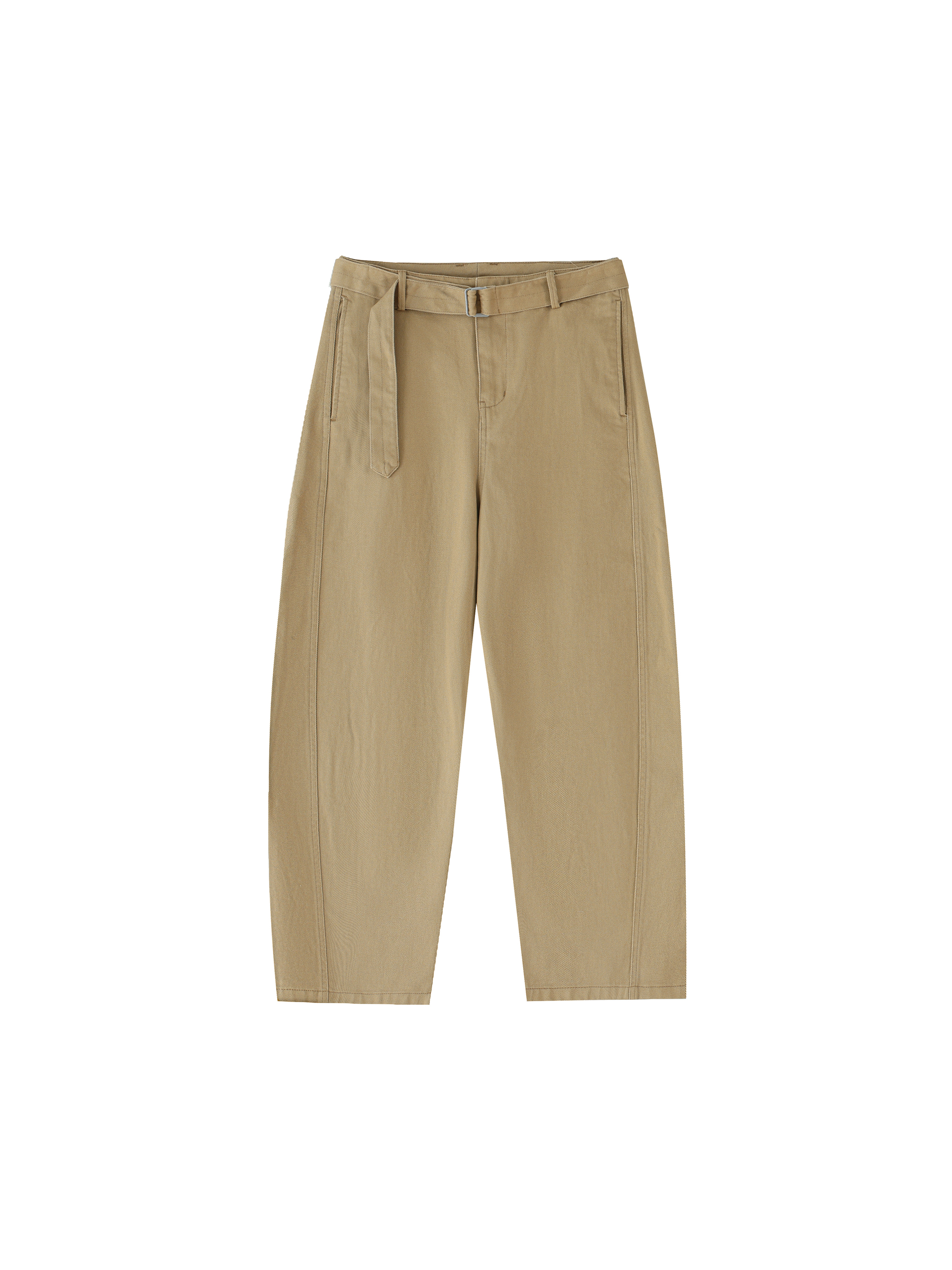 Belted Barrel-leg Chino Pants #RK0003 | TAPSTITCH