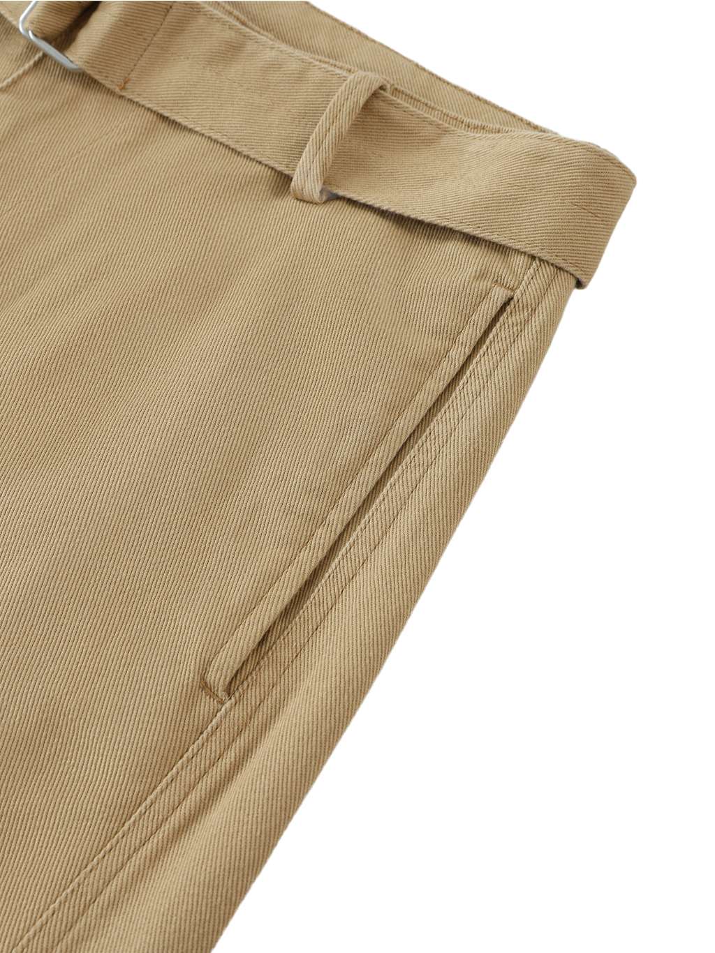 Twisted-Seam Belted Curved-Blade Pants #RK0003 | TAPSTITCH-4
