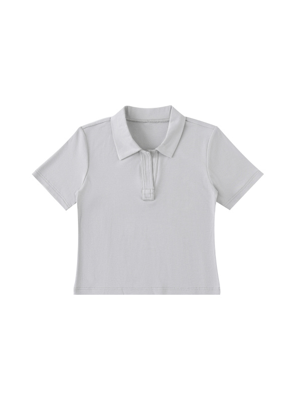 Bodycon Lapel Collar T-Shirt #PL0008 | TAPSTITCH