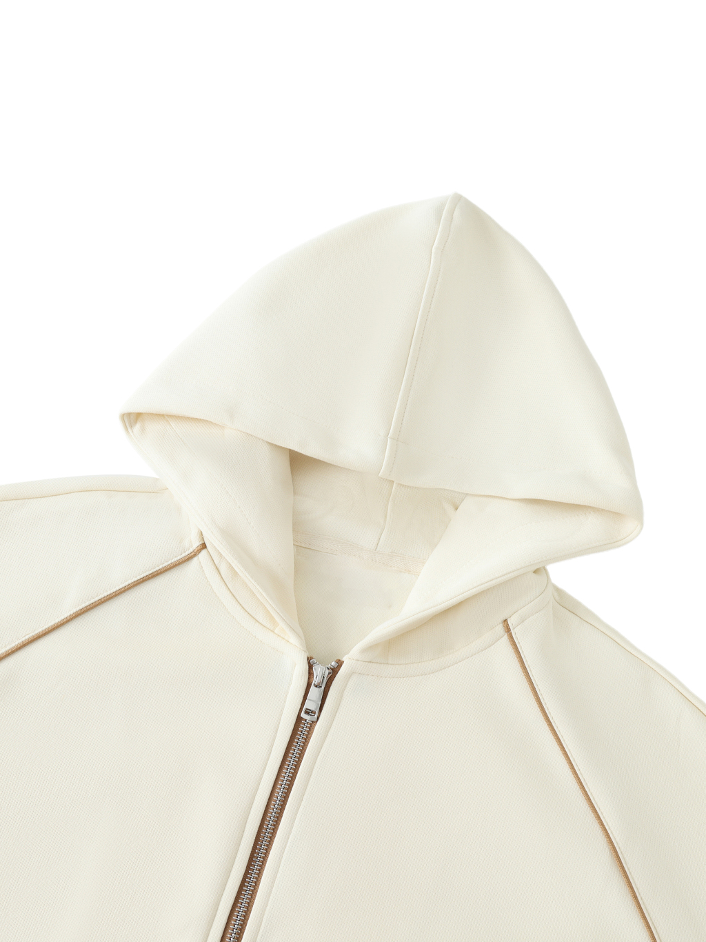 Striped Trim Zip-Up Hoodie #RQ0005 | TAPSTITCH-3