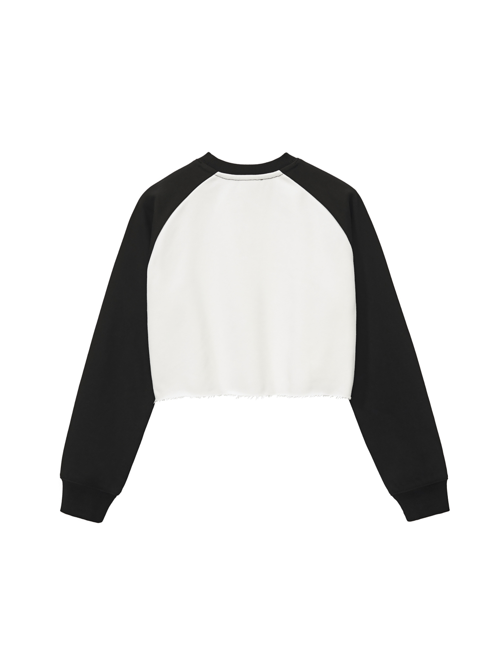 Raw-Hem Color-Block Raglan Crop Sweatshirt  #WW0001 | TAPSTITCH-2