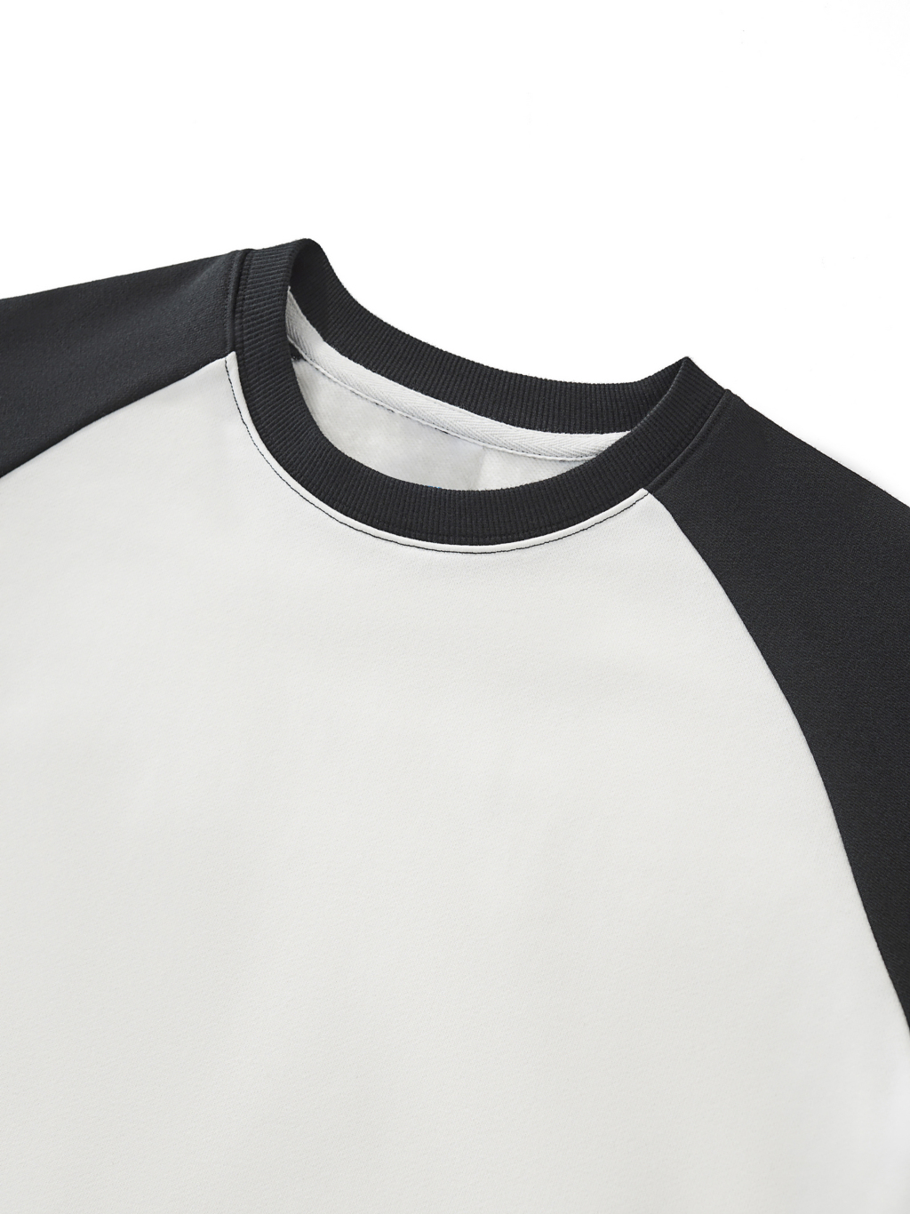 Raw-Hem Color-Block Raglan Crop Sweatshirt  #WW0001 | TAPSTITCH-8