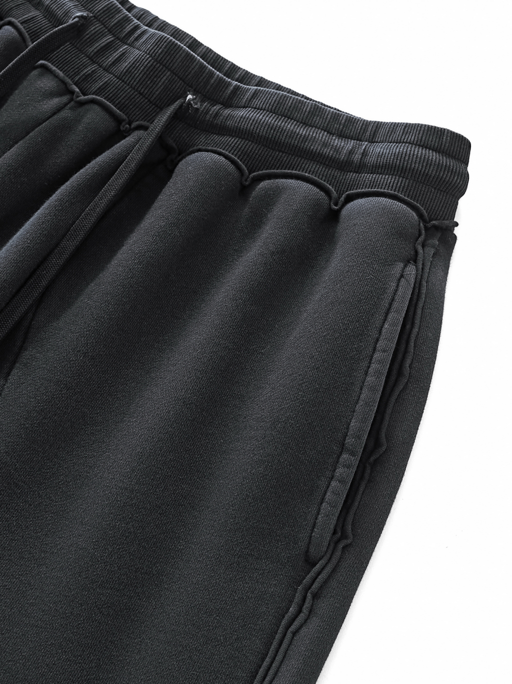 Raw-Seam Enzyme Washed Sweatpants #RK0010 | TAPSTITCH-9