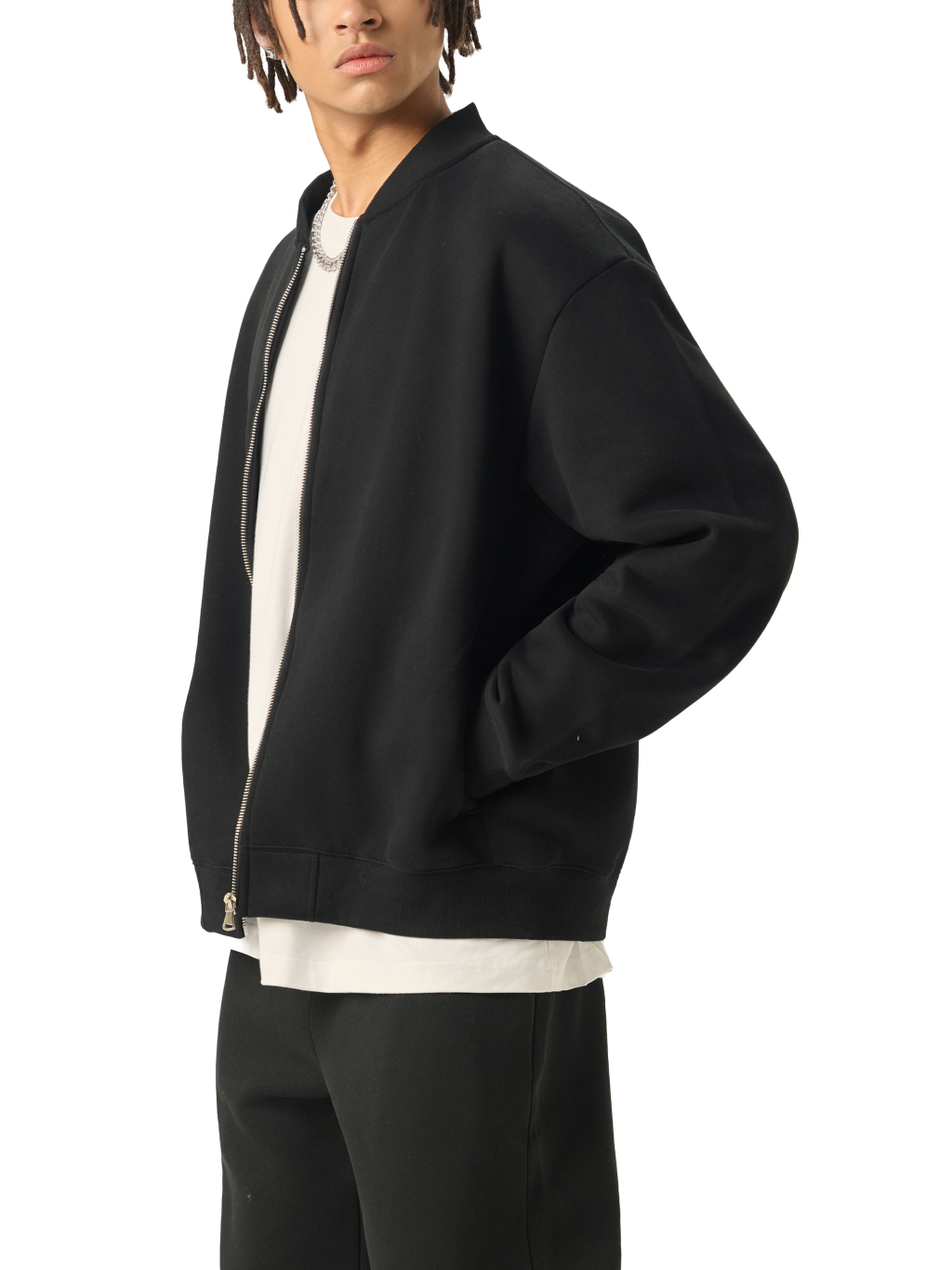 Essential Zip-Up Fleeced Varsity Jacket #RQ0007 | TAPSTITCH-7