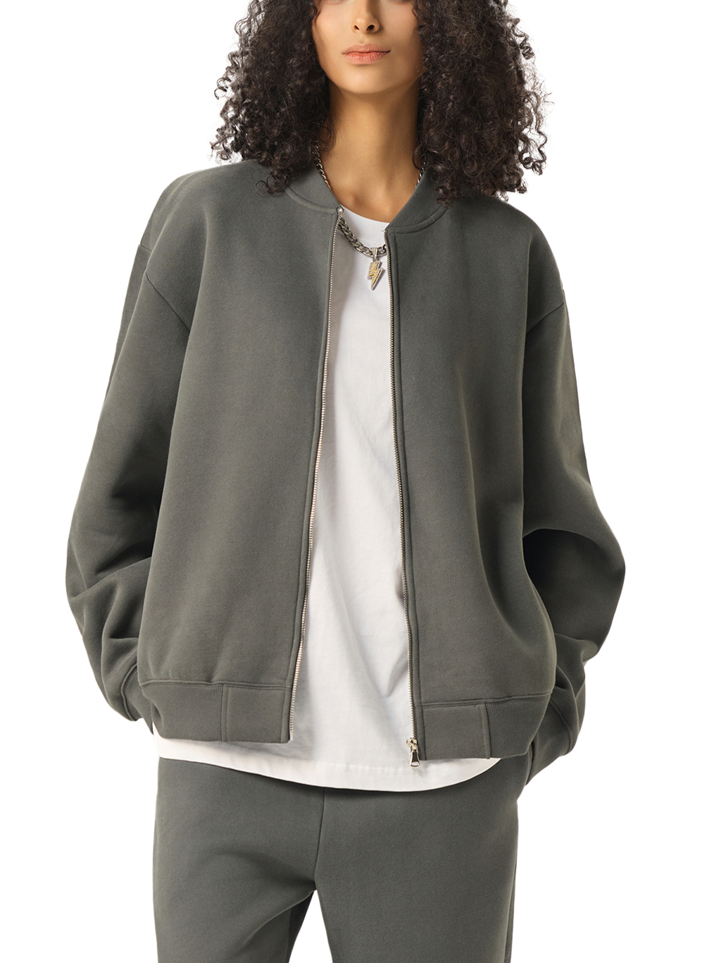 Essential Zip-Up Fleeced Varsity Jacket #RQ0007 | TAPSTITCH-11