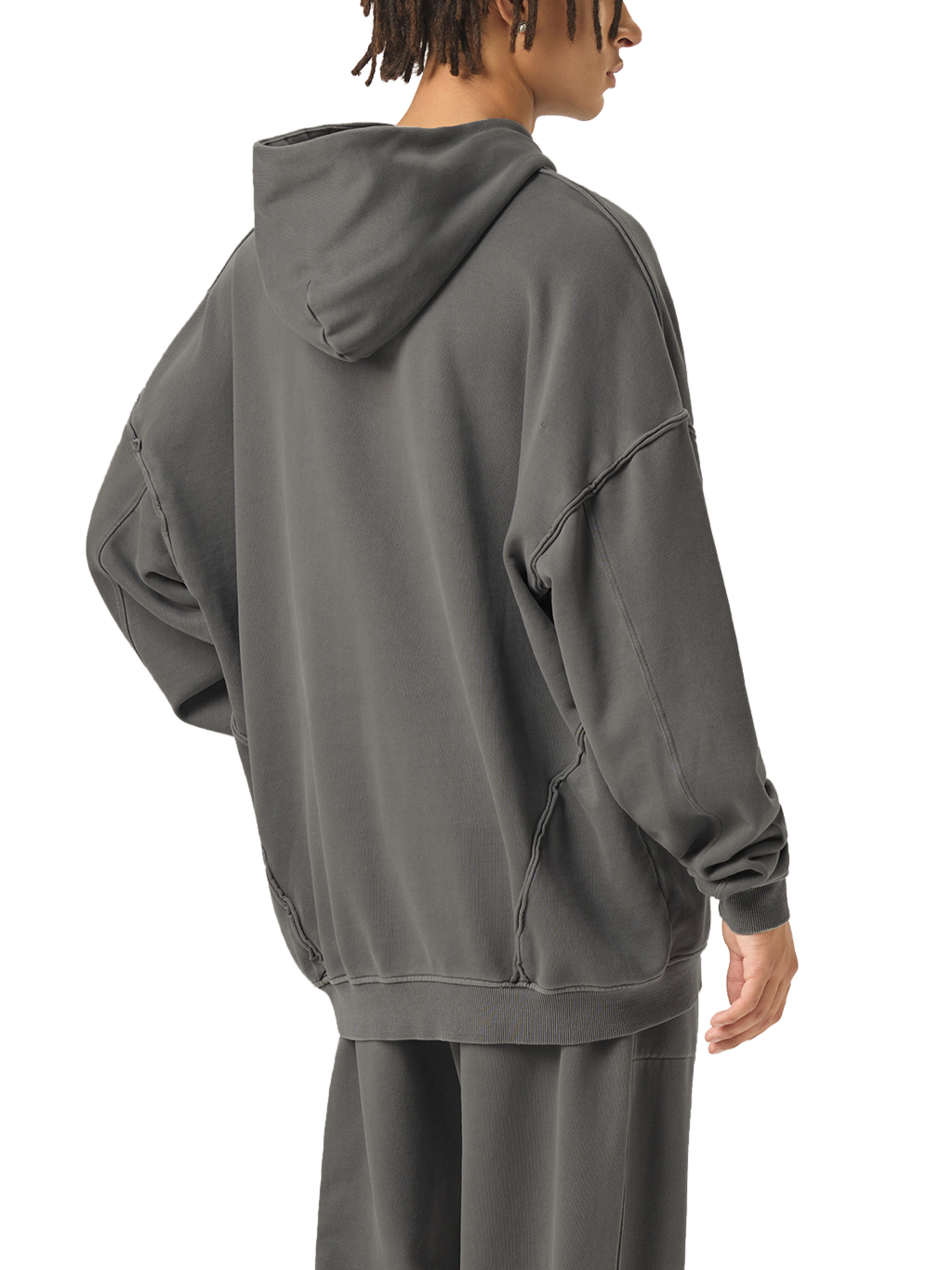 Raw-Seam Enzyme Washed Hoodie #RW0011 | TAPSTITCH-4