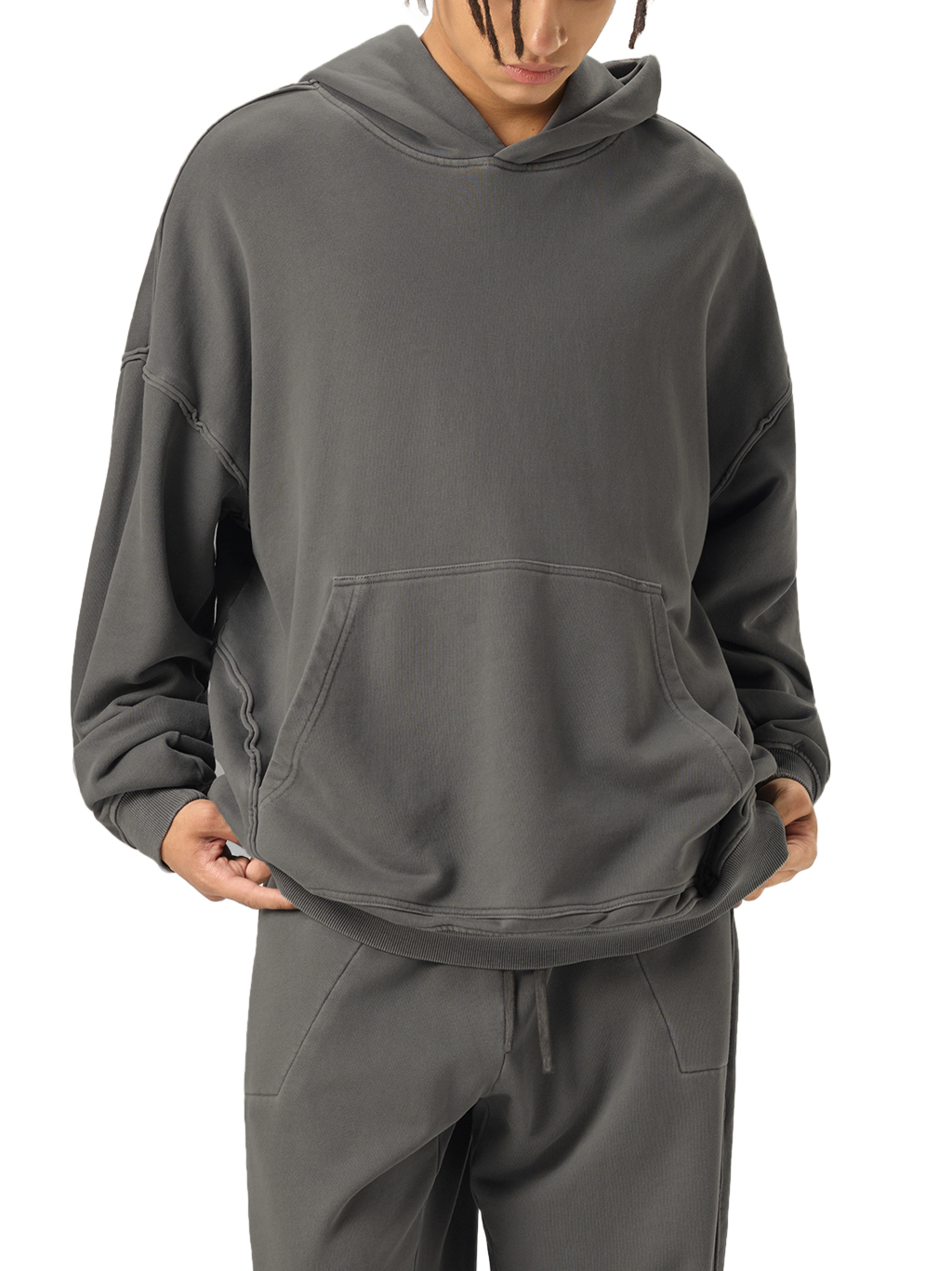 Raw-Seam Enzyme Washed Hoodie #RW0011 | TAPSTITCH-3