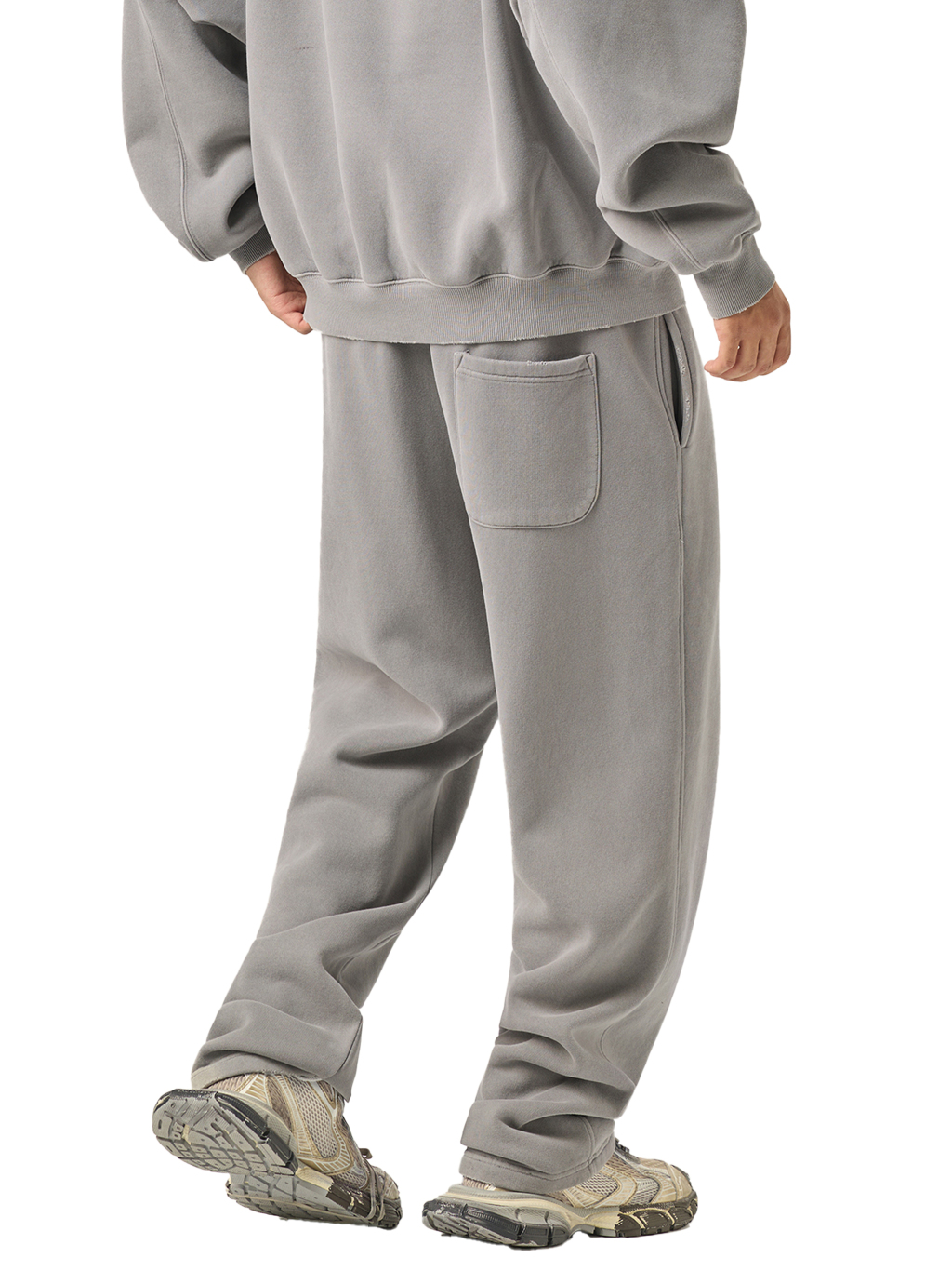 Frayed Enzyme Washed Fleece Sweatpants #RK0004 | TAPSTITCH-7