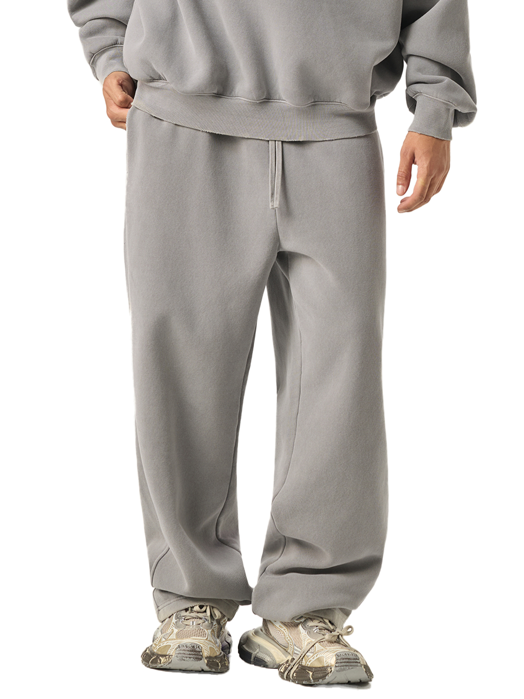 Frayed Enzyme Washed Fleece Sweatpants #RK0004 | TAPSTITCH-3