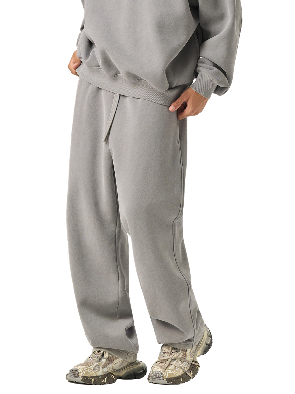 Frayed Enzyme Washed Fleece Sweatpants #RK0004 | TAPSTITCH-6
