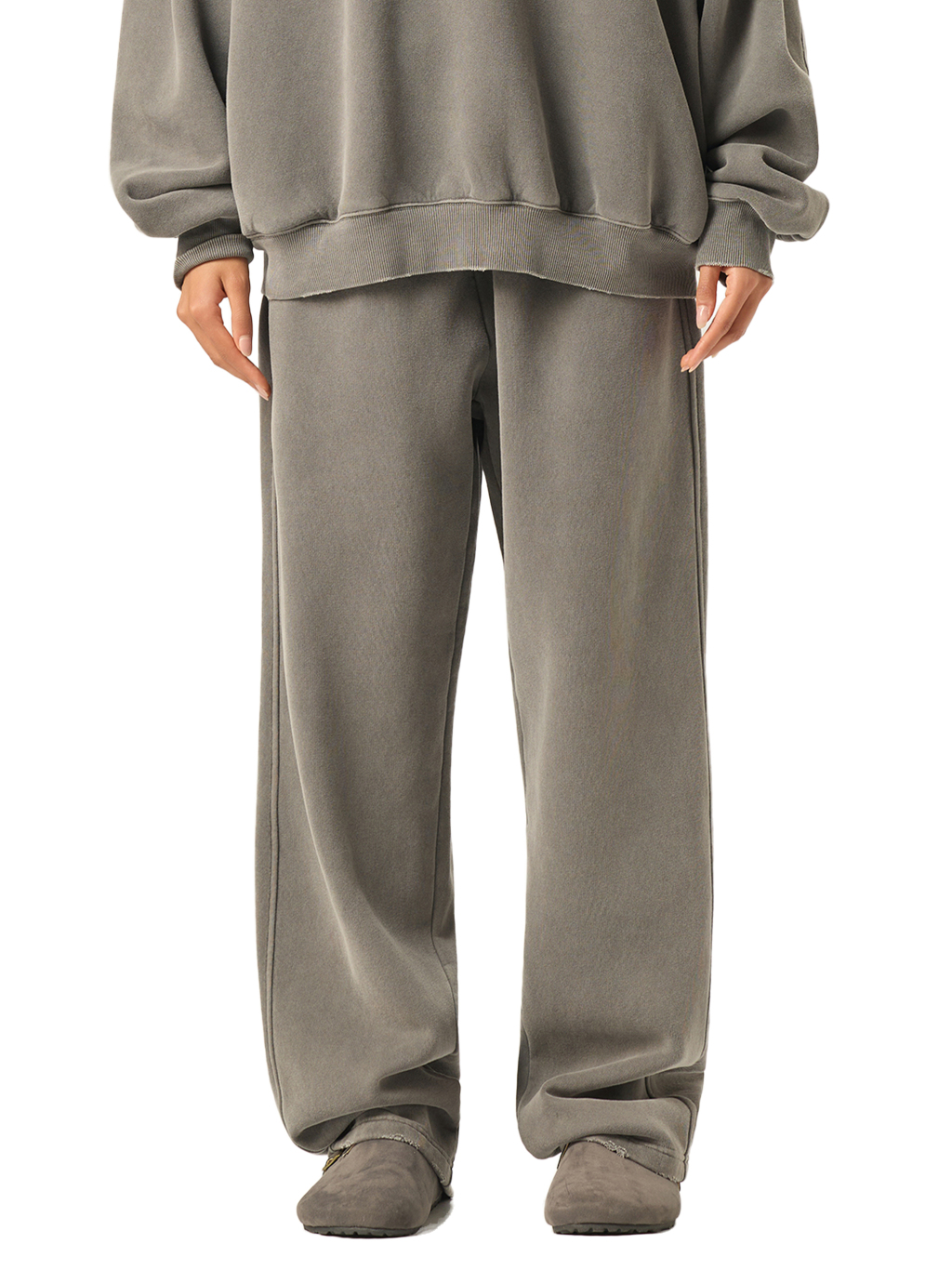 Frayed Enzyme Washed Fleece Sweatpants #RK0004 | TAPSTITCH-8