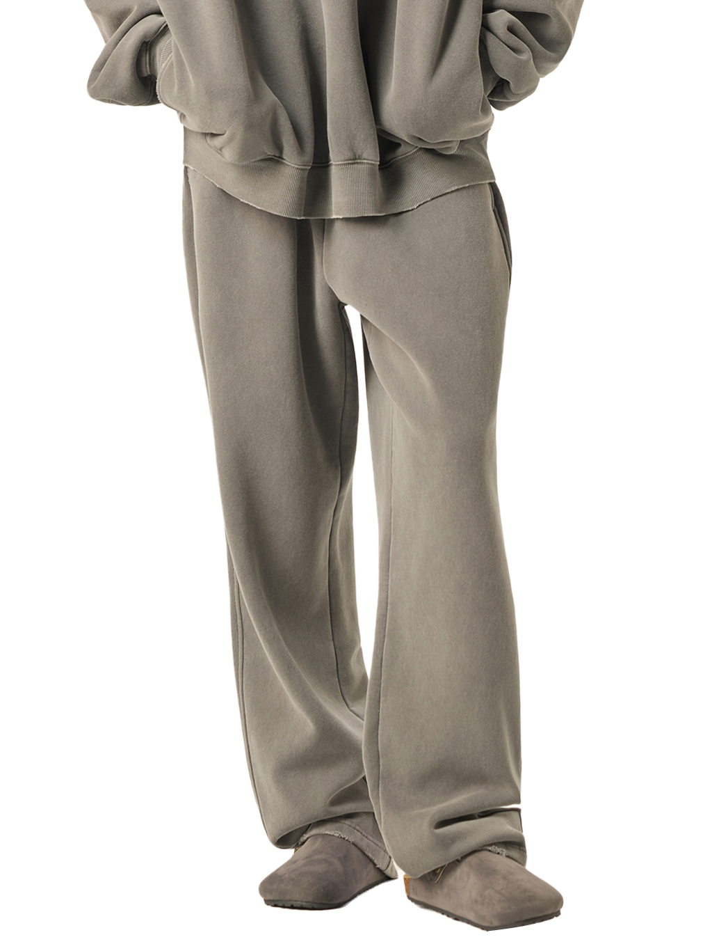 Frayed Enzyme Washed Fleece Sweatpants #RK0004 | TAPSTITCH-12