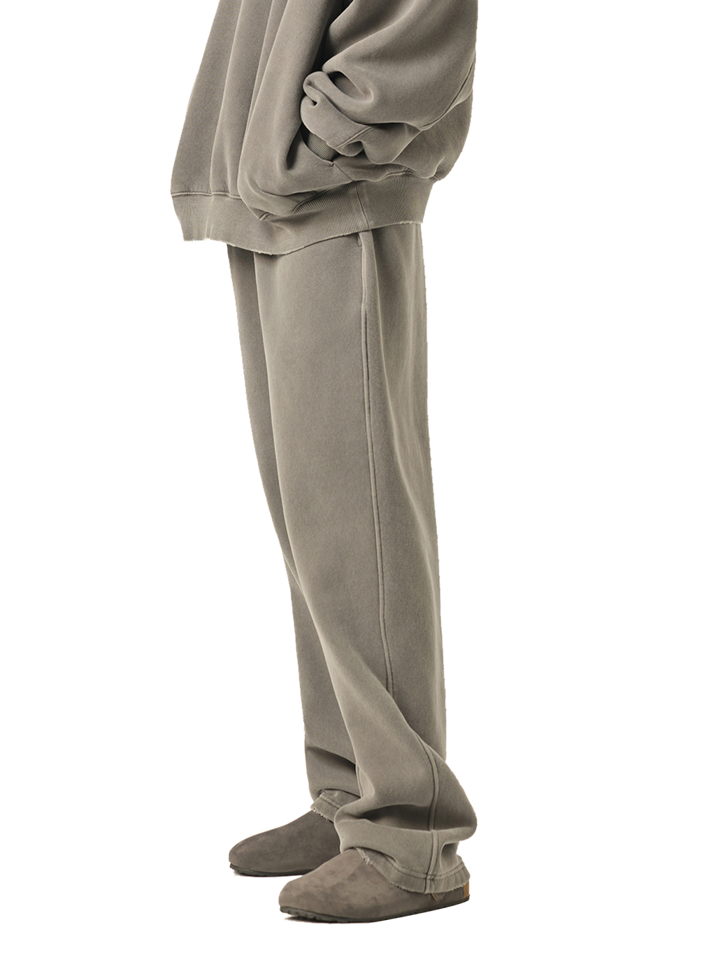 Frayed Enzyme Washed Fleece Sweatpants #RK0004 | TAPSTITCH-9