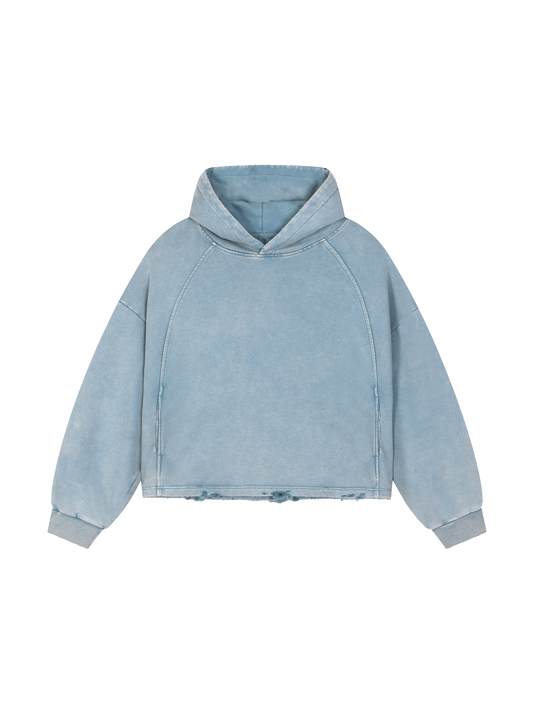 Vintage Washed Frayed-Hem Hoodie #RW0015 | TAPSTITCH
