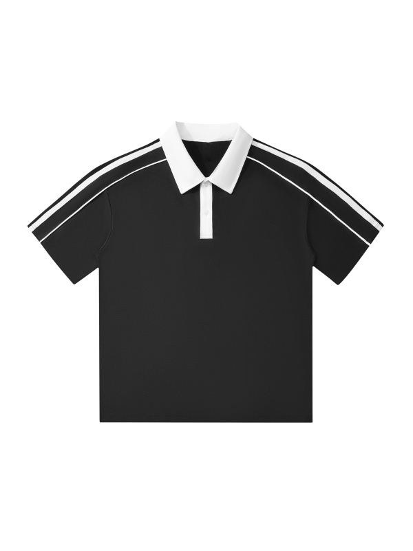 Contrast Collar Short-Sleeve Polo Shirt #PL0004 | TAPSTITCH