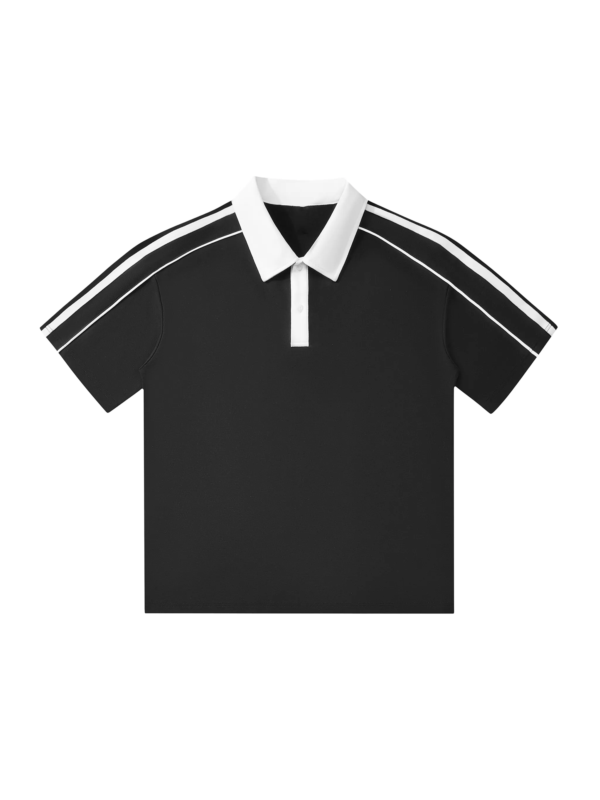 Contrast Collar Short-Sleeve Polo Shirt - Main Image