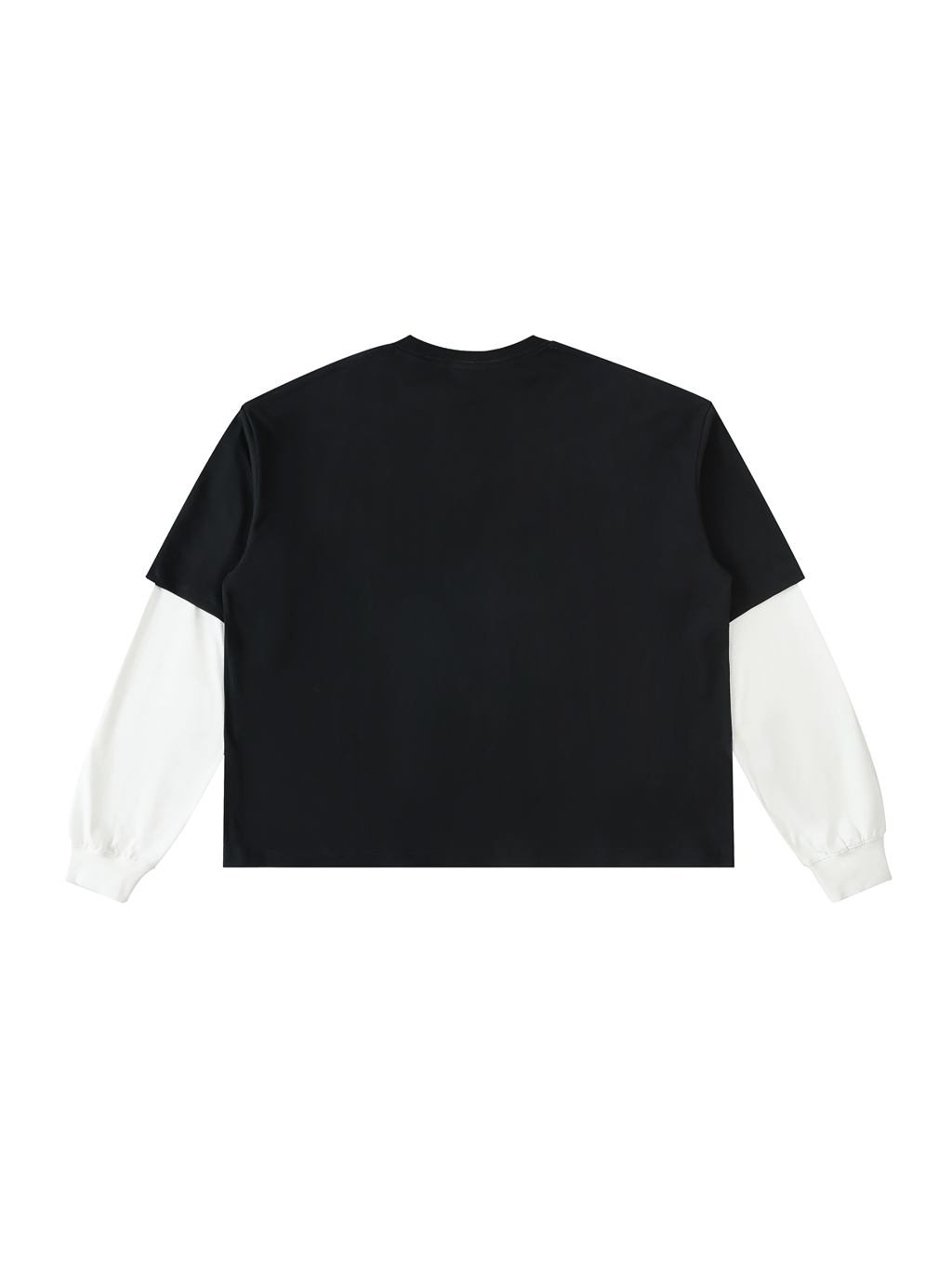 Layered Contrast Sleeve Cotton T-Shirtt #RT0051 | TAPSTITCH