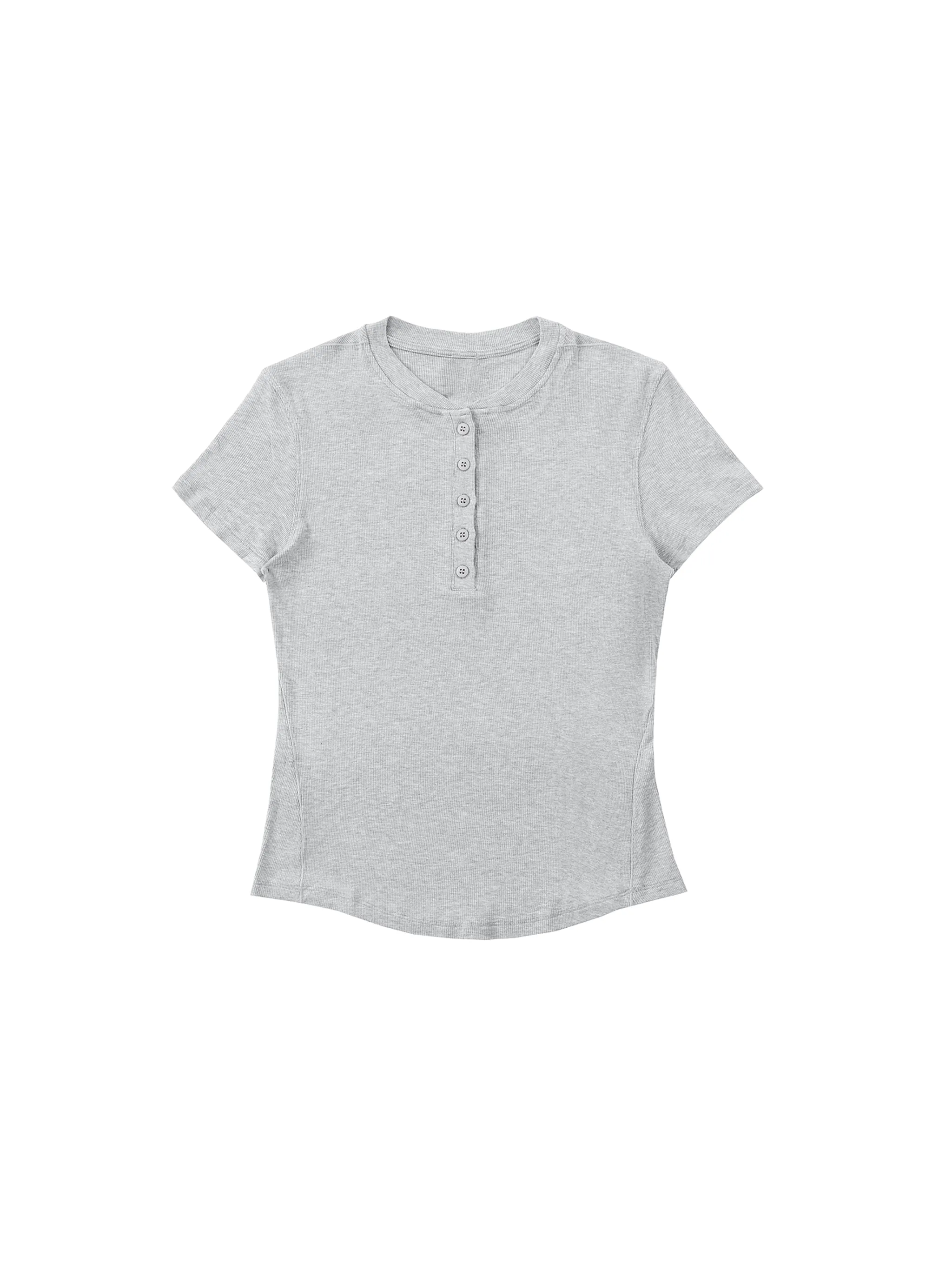 Modal Bodycon Henley Shirt - Main Image